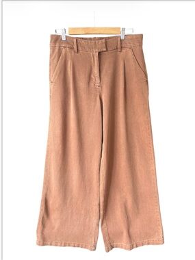 American Eagle Golden Oak High-Waist Ultra Wide-Leg Ankle Trousers Sz 8